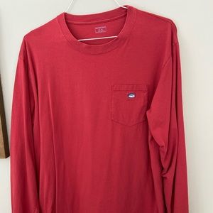Southern Tide Red Frat Pocket Long Sleeve Tee Skipjack size XL vintage